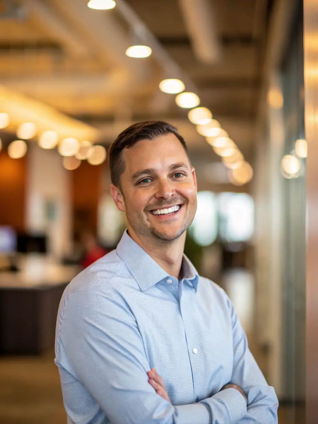 A professional headshot of an emerging artist who has benefited from SCHERZO's professional development program, radiating confidence and success, representing Professional Development for Emerging Artists.